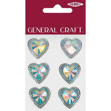 Rs Heart Big Fancy Silver Ab  6Pc