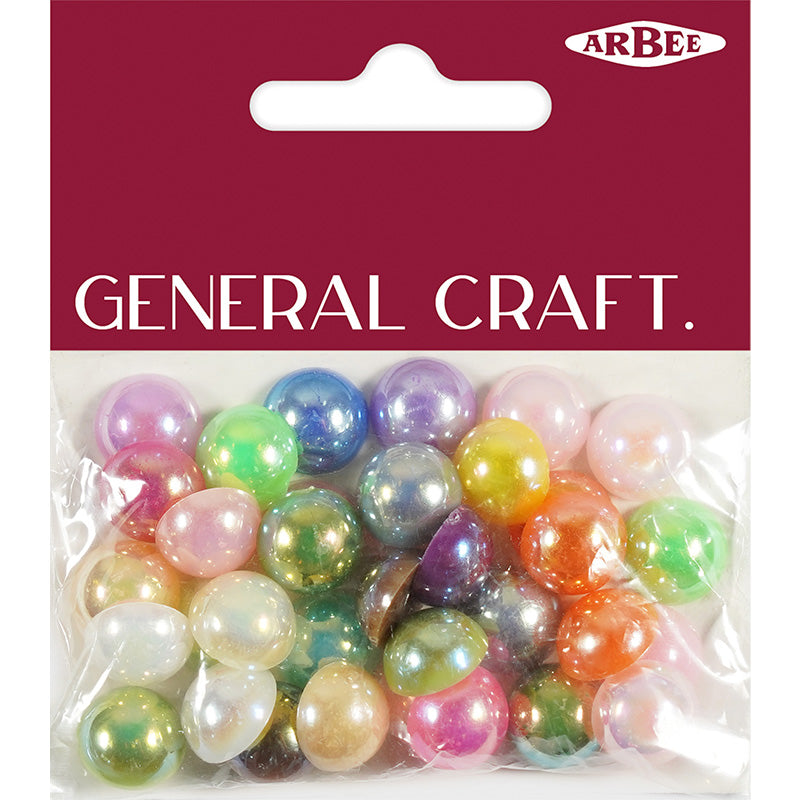 Rs Flat Back Pearl Multi Ab 12Mm 35Pc