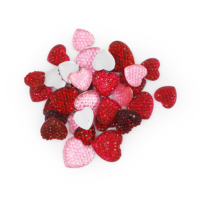 Rhinestone Sugar Hearts 35Pc