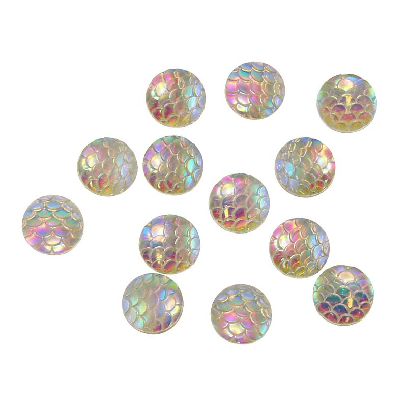 Stickon Rstone Rnd Scale 35Pc 12Mm Whtab