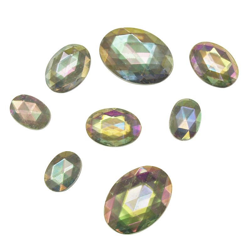 Stickon Rstone Oval Facet 50Pc 3Xsz Ab