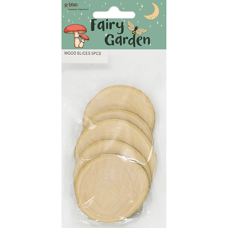 Lavender Fairy Garden Wood Slices, 5pcs Fairy Garden
