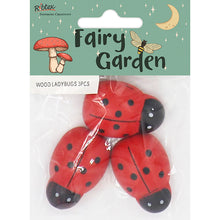 Lavender Fairy Garden Wood Ladybugs, 3pcs Fairy Garden