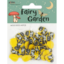 Dark Sea Green Fairy Garden Wood Bees, 40pcs Fairy Garden