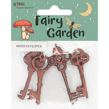 White Smoke Fairy Garden Wood Keys, 5pcs Fairy Garden