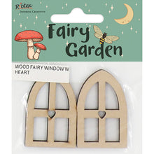 Dark Sea Green Fairy Garden Wood Fairy Window With Heart Fairy Garden