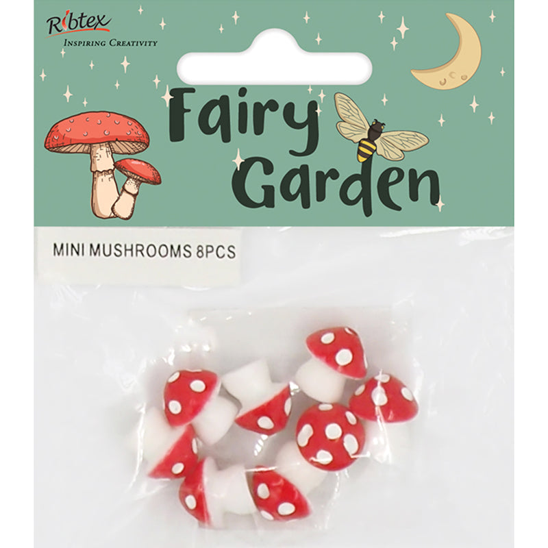 Lavender Fairy Garden Mini Mushrooms Red, 8pcs Fairy Garden