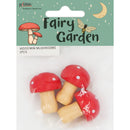 Lavender Fairy Garden Wood Mini Mushrooms, 3pcs Fairy Garden