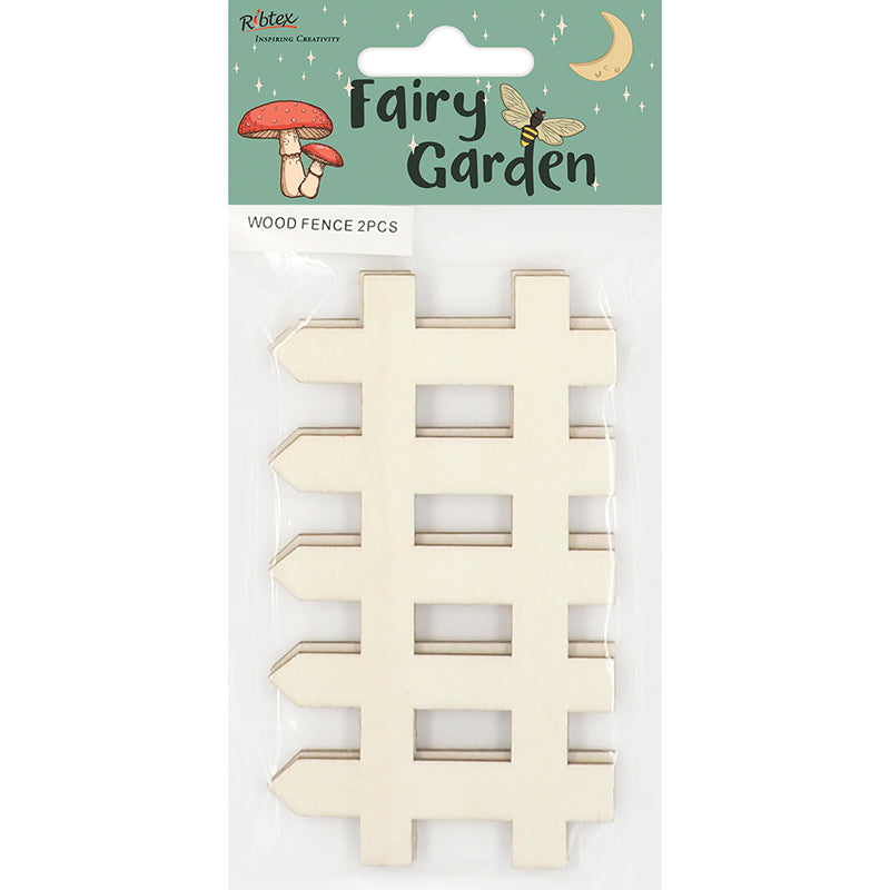 Antique White Fairy Garden Wood Fence, 2pcs Fairy Garden