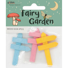 Lavender Fairy Garden Wood Sign, 3pcs Fairy Garden
