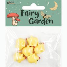 White Smoke Fairy Garden Mini Resin Plastic Pigs, 5pc Fairy Garden