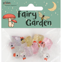 Lavender Fairy Garden Mini Resin Glitter Ducks, 8pc Fairy Garden