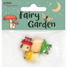 White Smoke Fairy Garden Mini Resin Mushroom Houses, 3pc Fairy Garden