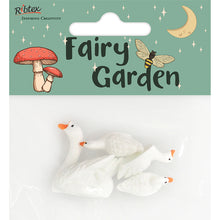 Lavender Fairy Garden Mini Resin Geese, 4pc Fairy Garden