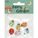 Lavender Fairy Garden Resin Lady Bug Multi, 6pc Fairy Garden
