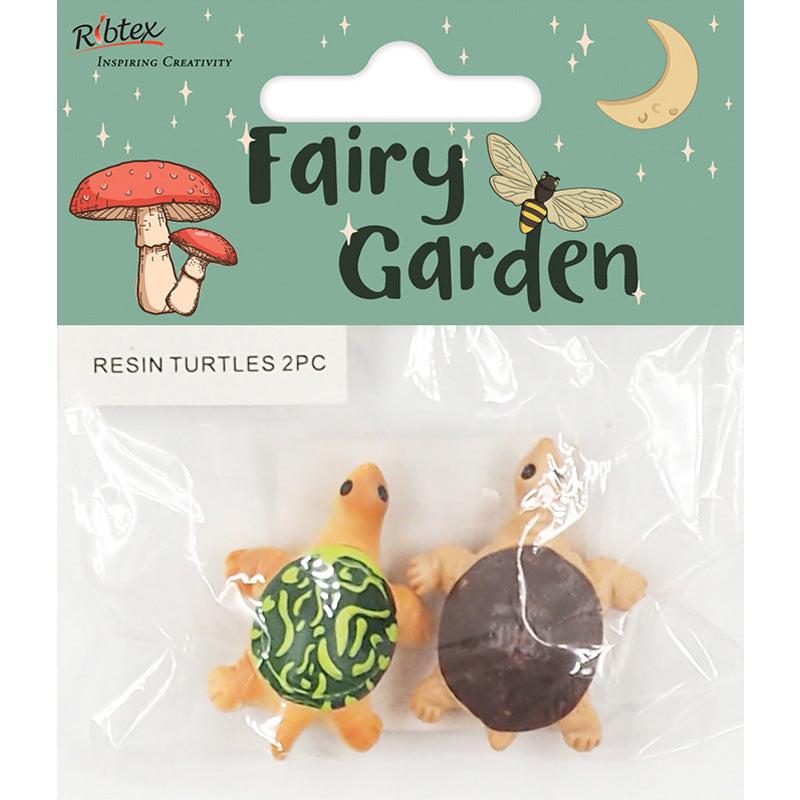Lavender Fairy Garden Resin Turtles, 2pc Fairy Garden