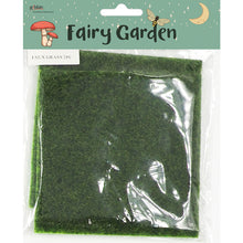 Dark Olive Green Fairy Garden Faux Grass 10x10cm, 2pc Fairy Garden