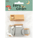 White Smoke Fairy Garden Bedroom Set Grey Oak, 5pc Fairy Garden