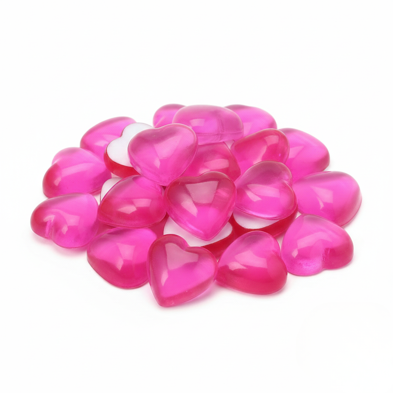Rhinestone Hearts 1Cm 30Pc
