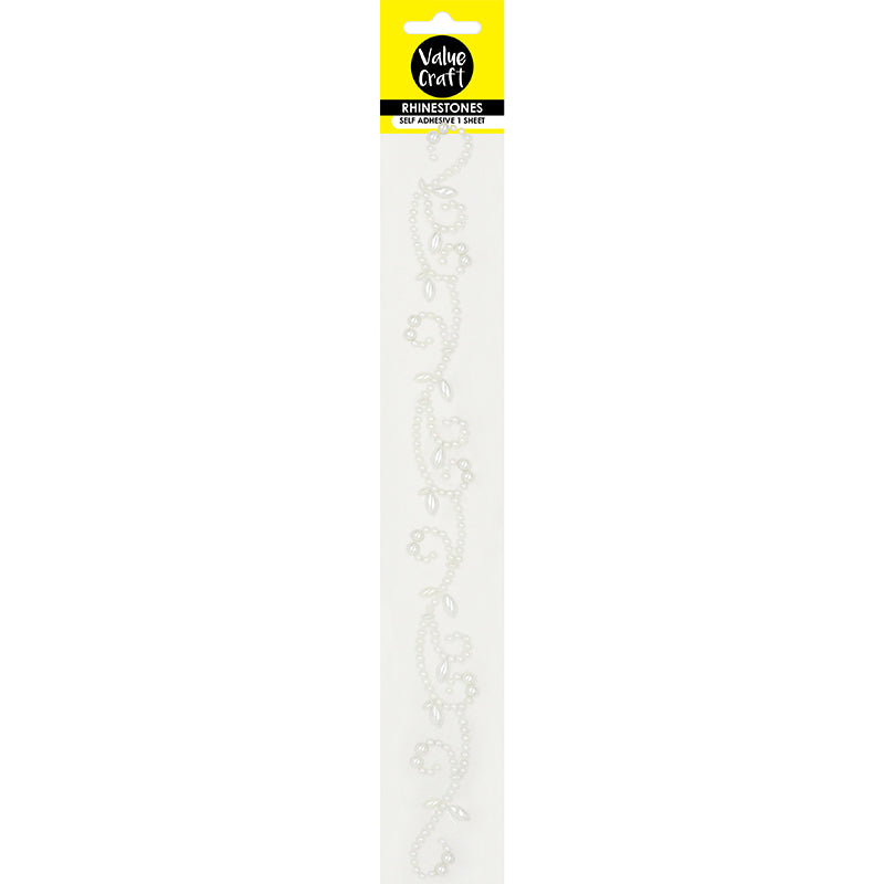 Craft Rhinestone Flourish White 1Sh