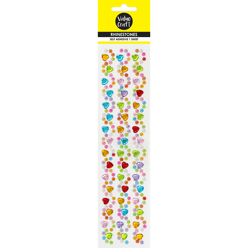 Rhinestone Adhesive Heart Swirls 1Sh