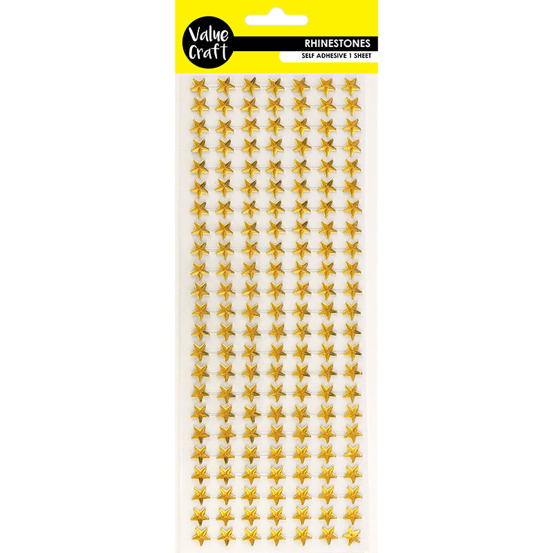 Craft Rhinestones Star Gold 10Mm 1Sh