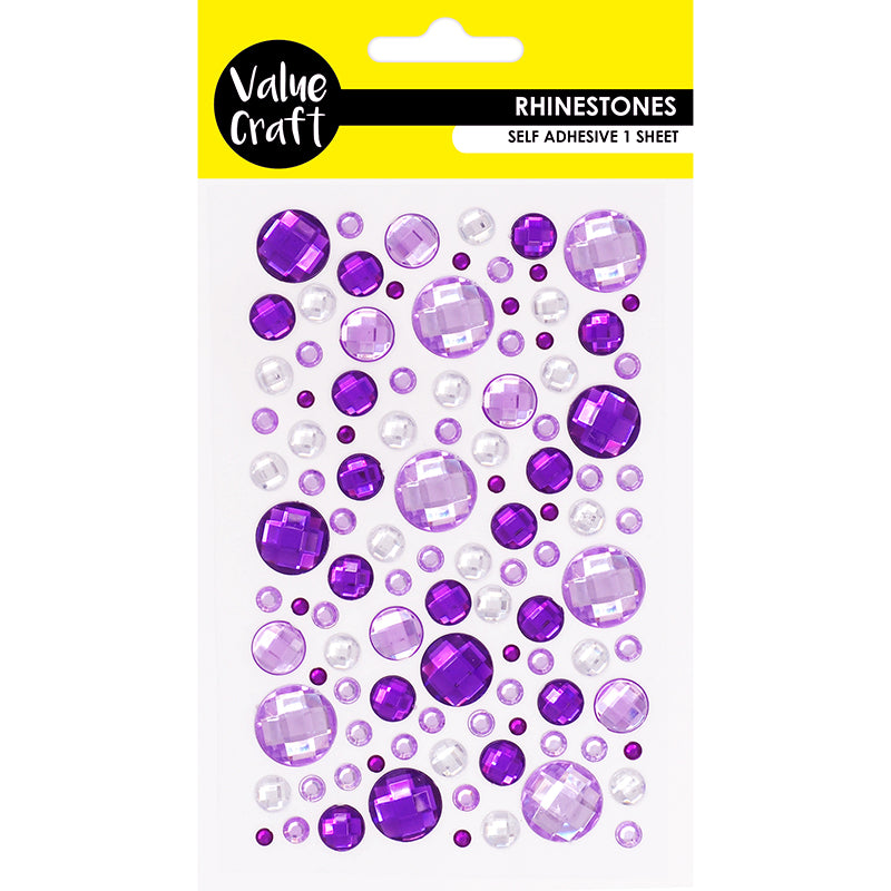 Craft Rhinestone Bubble Ppl Pnk Slv 1 Sh