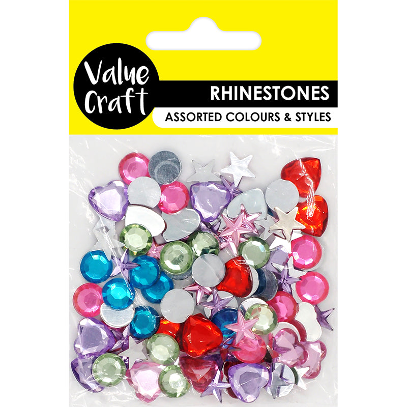 Rhinestone Rnd Star Heart 100Pcs