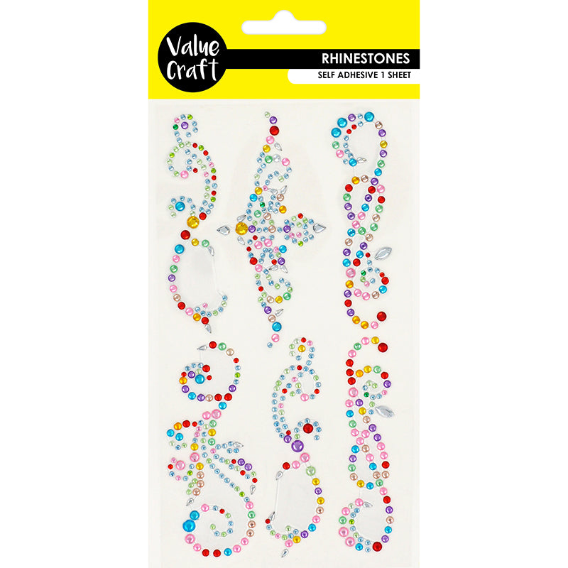 Craft Rhinestones Multi Flourish 6Pc