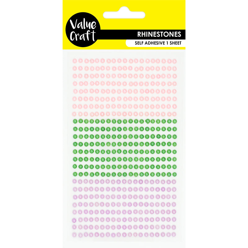 Craft Rhinestone Pearls 3Mm Pastel 1Sh