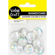 Rhinestones Round 20Mm  Asst Ab 15Pcs