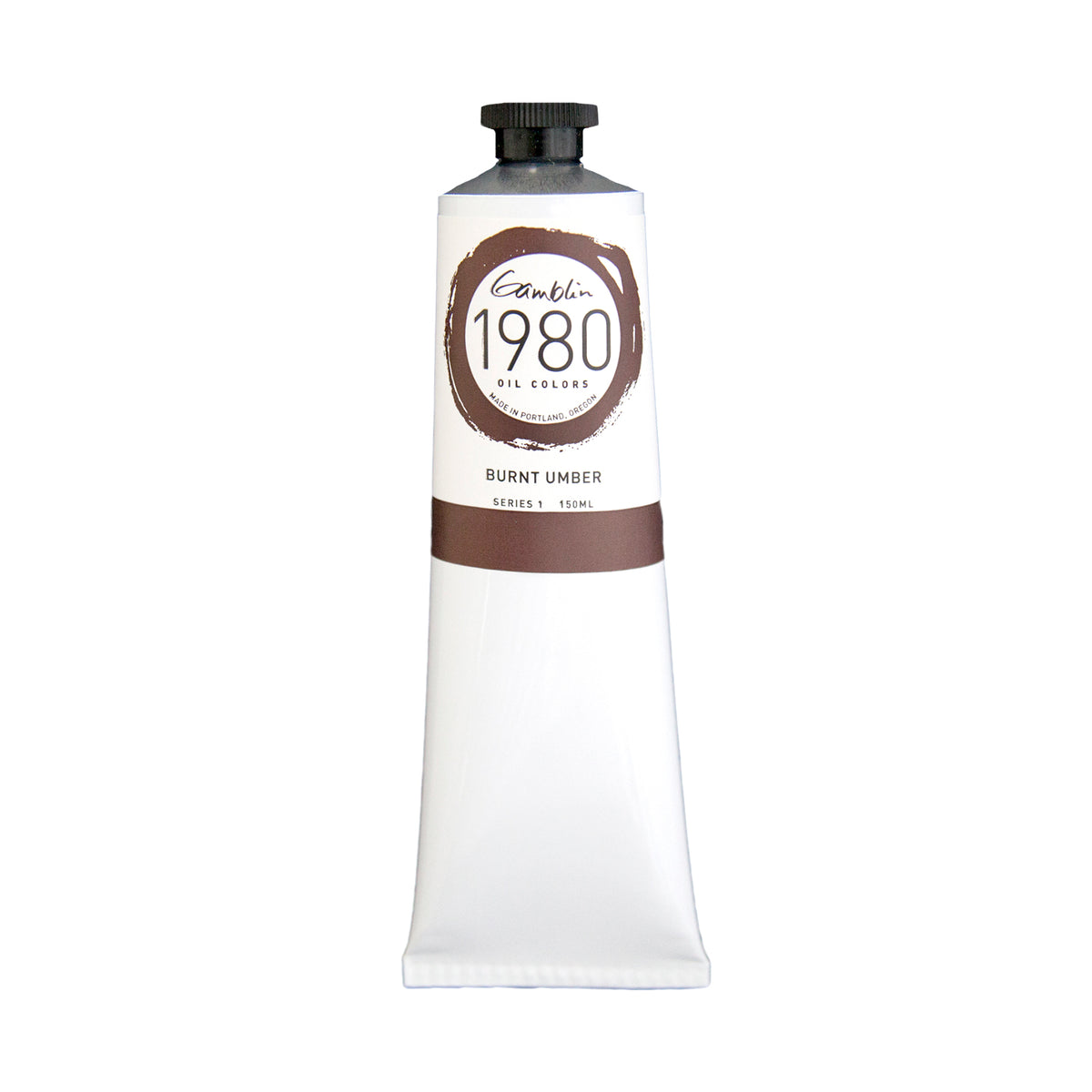White Smoke Gamblin 1980 Oil Paint Burnt Umber 150mL Series 1 Oil Paints