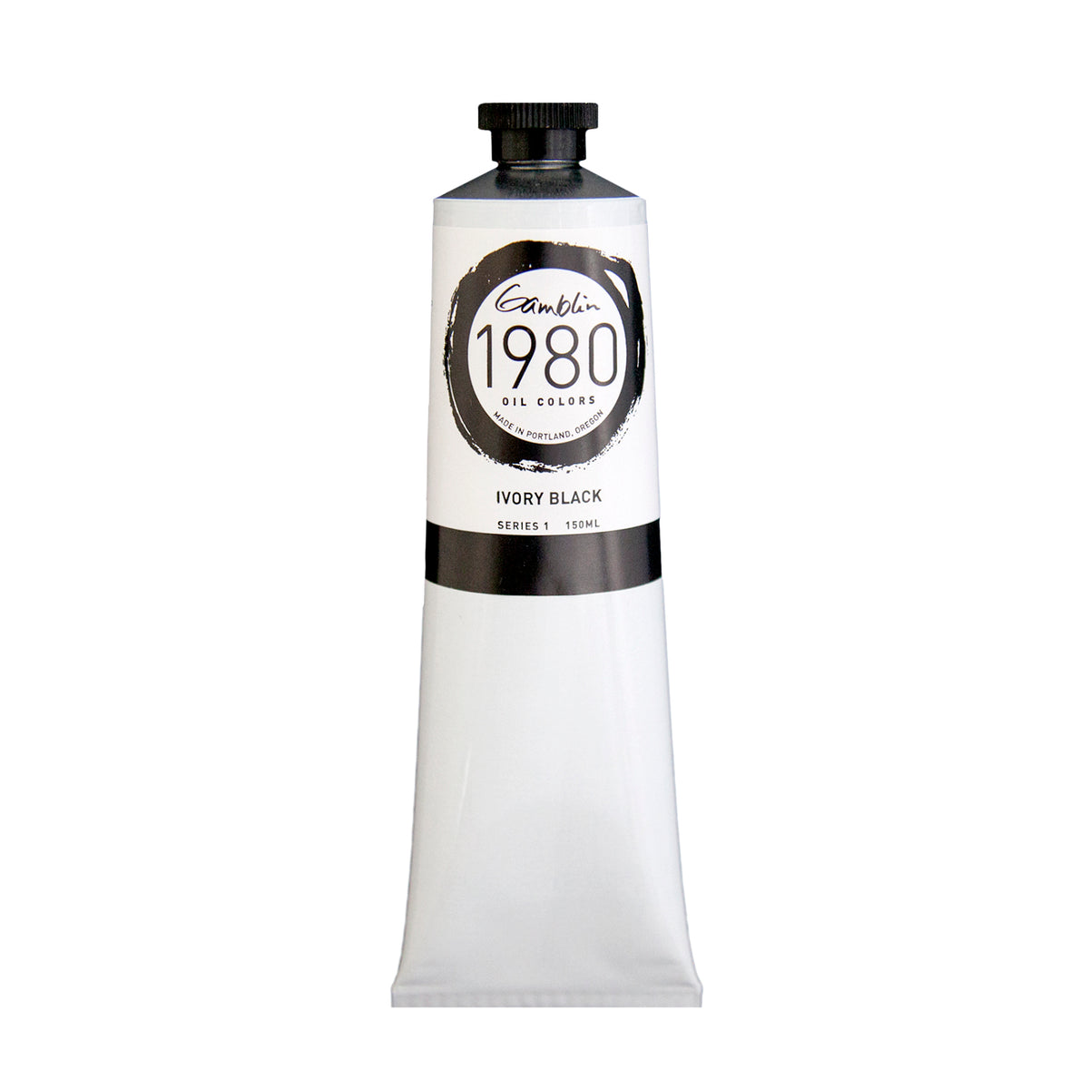 White Smoke Gamblin 1980 Oil Paint Ivory Black 150mL Series 1 Oil Paints