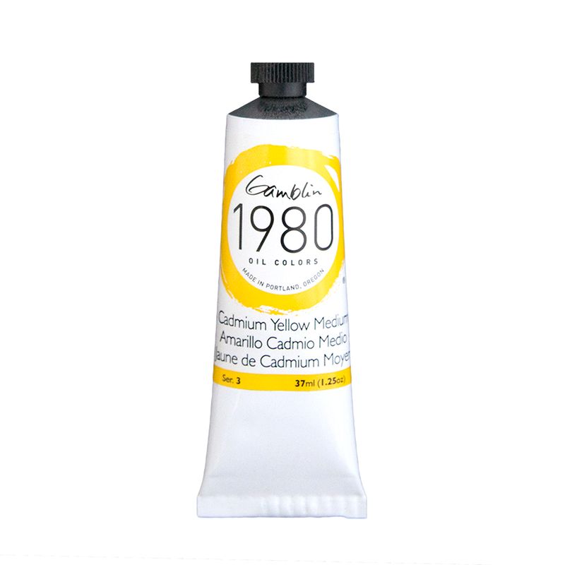 Gamblin 1980 Oil Paint, Cadmium Yellow Medium, S3, 37ml