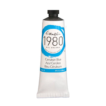 Gamblin 1980 Oil Paint, Cerulean Blue, S3, 37ml