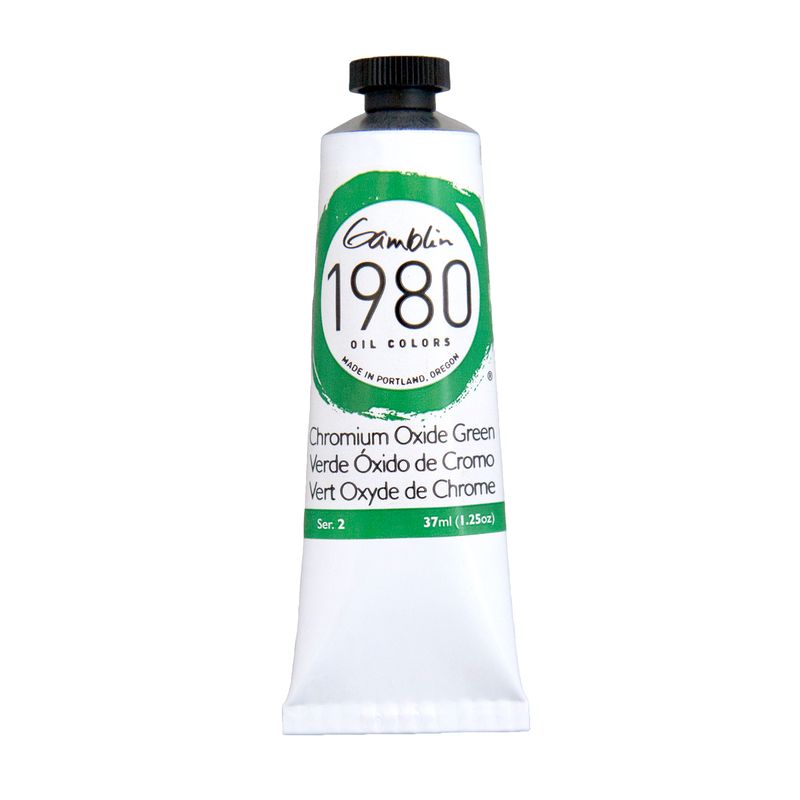 Gamblin 1980 Oil Paint, Chromium Oxide Green, S2, 37ml