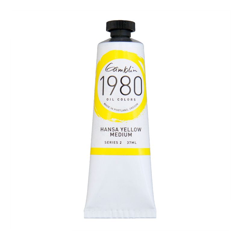 Gamblin 1980 Oil Paint, Hansa Yellow Medium, S2, 37ml