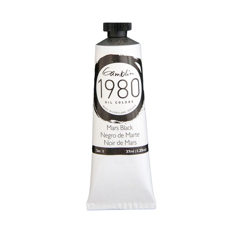 Gamblin 1980 Oil Paint, Mars Black, S1, 37ml