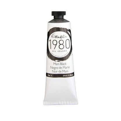 Gamblin 1980 Oil Paint, Mars Black, S1, 37ml