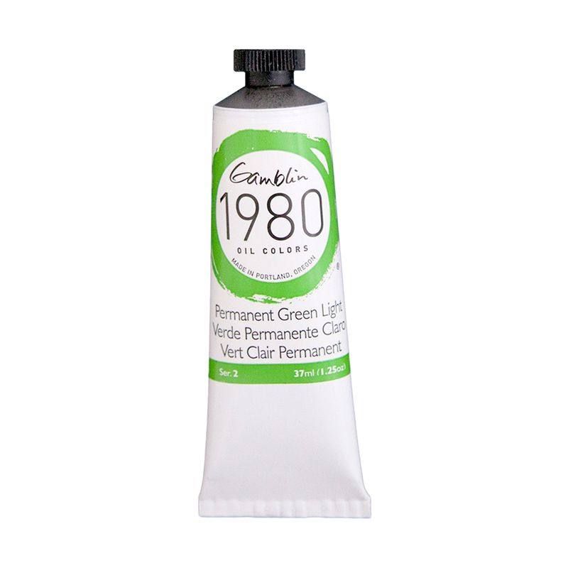 Gamblin 1980 Oil Paint, Permanent Green Light, S2, 37ml