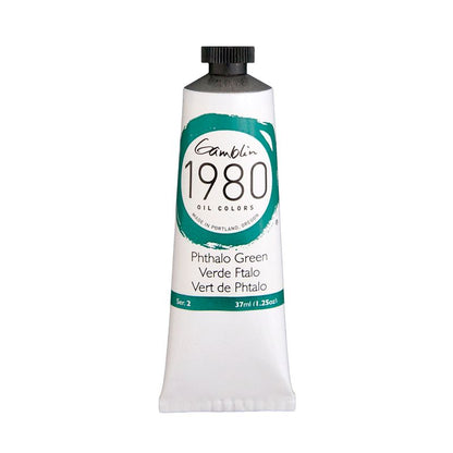 Gamblin 1980 Oil Paint, Phthalo Green, S2, 37ml