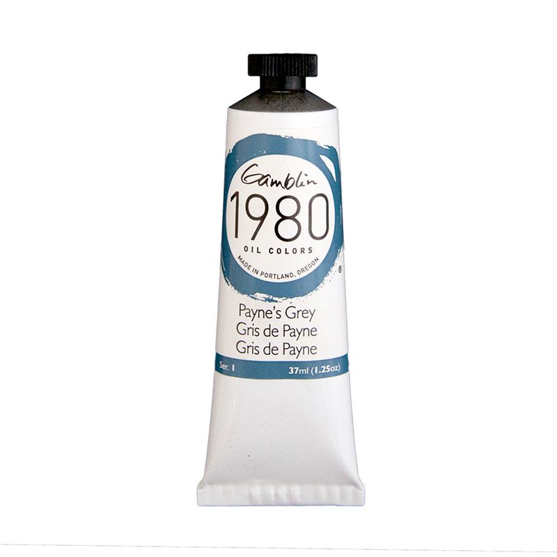 Gamblin 1980 Oil Paint, Paynes Grey, S1, 37ml