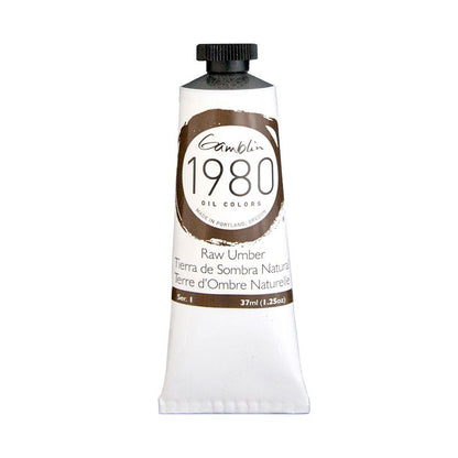 Gamblin 1980 Oil Paint, Raw Umber, S1, 37ml