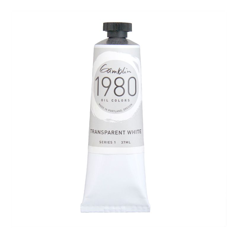 Gamblin 1980 Oil Paint, Transparent White, S1, 37ml