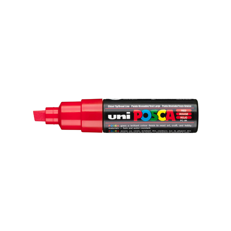 White Smoke Posca PC 8K Bold Chisel Tip Paint Marker, Red Paint Markers