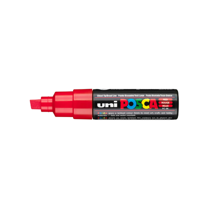 White Smoke Posca PC 8K Bold Chisel Tip Paint Marker, Red Paint Markers