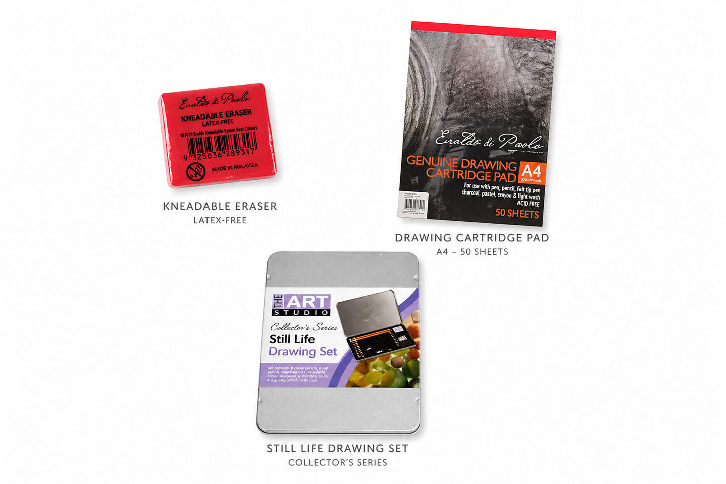 White Smoke Sketching & Drawing Starter Pack, 39 Pieces Custom Bundle