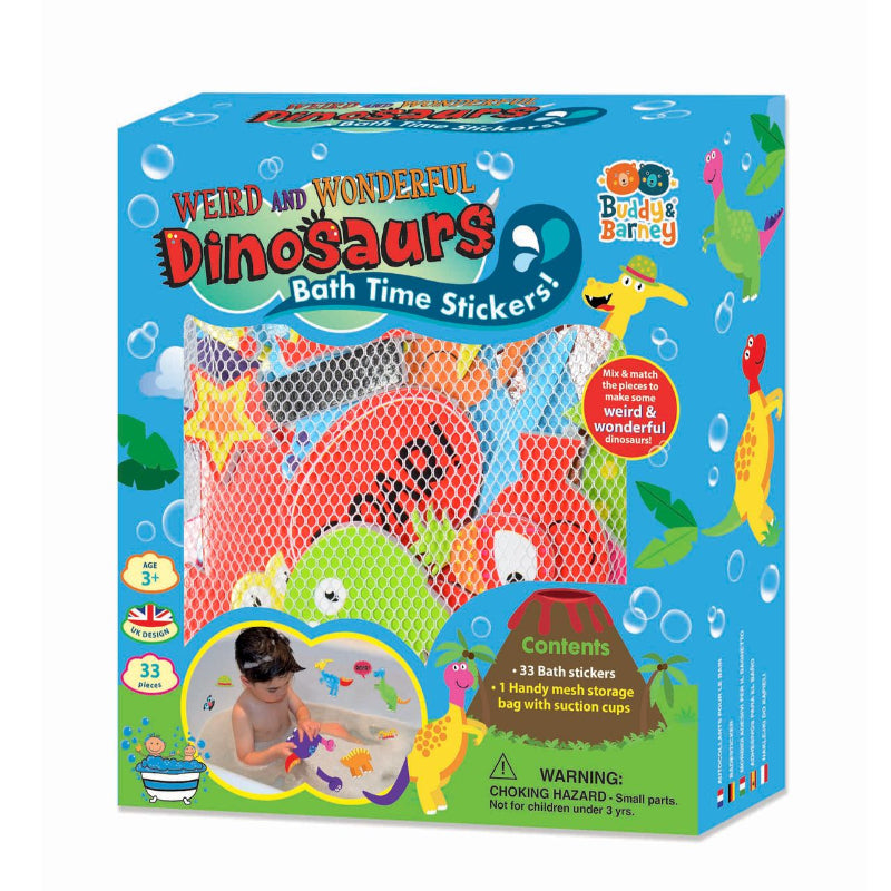 Medium Turquoise Bath Time Stickers, Weird and Wonderful Dinosaurs Bath Time Fun