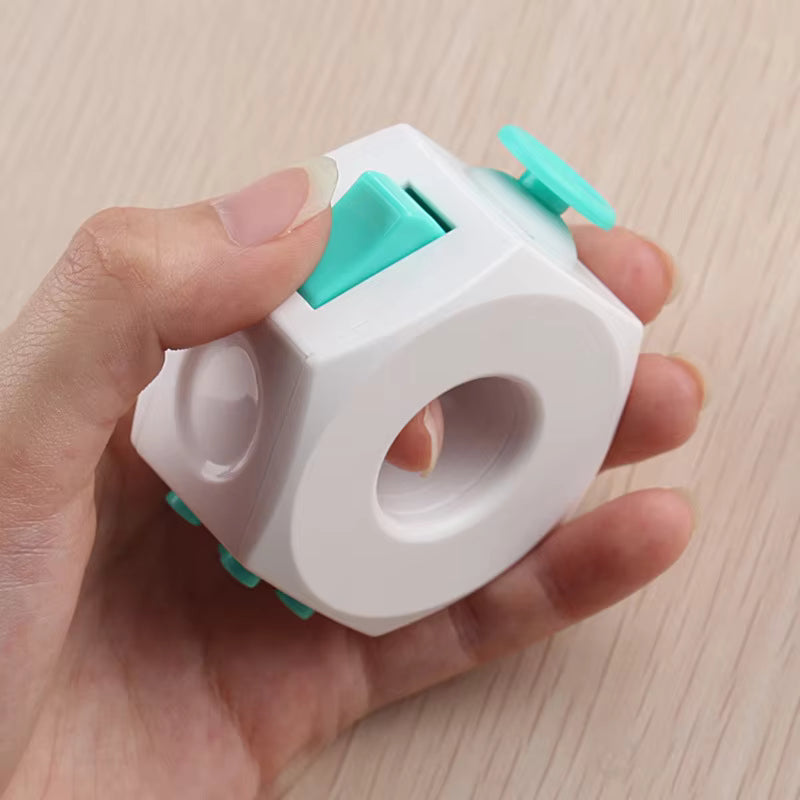 Gray Kaiko White Teal Fidget Cube Ring Fidget Toys