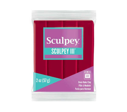 Dark Red Sculpey III Modelling Clay, 57g, Red Modelling Clay